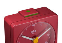 Load image into Gallery viewer, Braun Classic Travel Analogue Alarm Clock Red