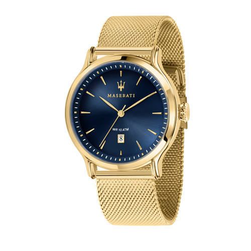 EPOCA 42mm Blue Dial Gold Mesh Watch