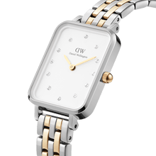 Load image into Gallery viewer, Daniel Wellington Quadro Lumine 20x26 5-Link Gold &amp; Silver White Watch