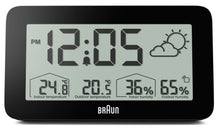 Load image into Gallery viewer, Braun Digital Weather Station Clock Black