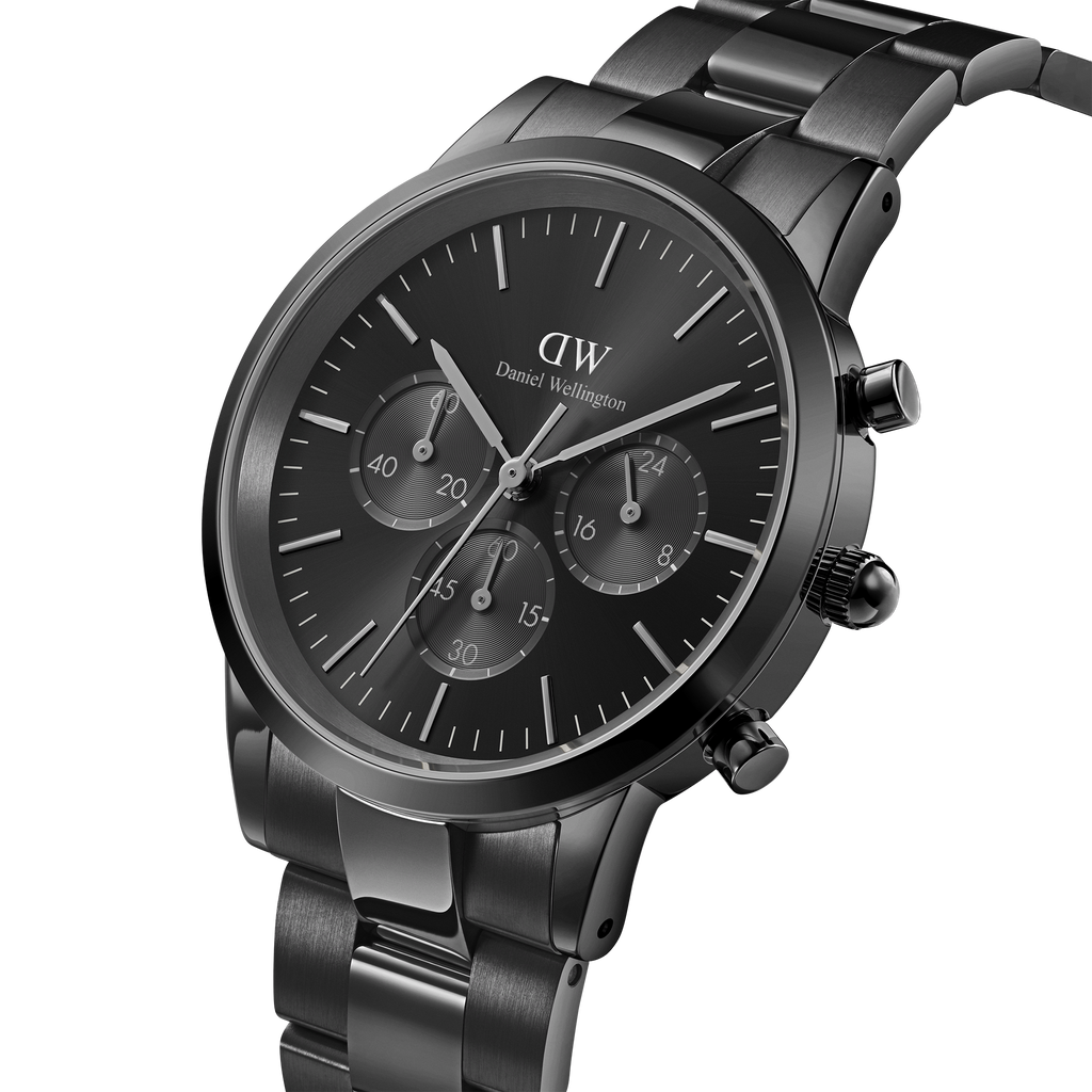 Daniel Wellington Iconic Chronograph 42 Link Black Sunray Watch