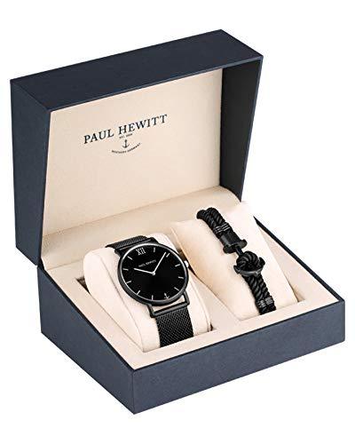 Paul Hewitt Sailor Perfect Match Gift Set (Black Sunray Sailor Watch and Black Phrep)