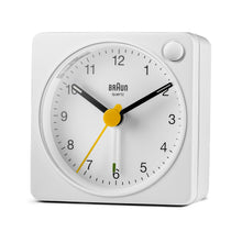 Load image into Gallery viewer, Braun Classic Travel Analogue Alarm Clock White