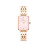 Daniel Wellington Quadro Lumine 20x26 5-Link Rose Gold & Mother of Pearl Pink Watch