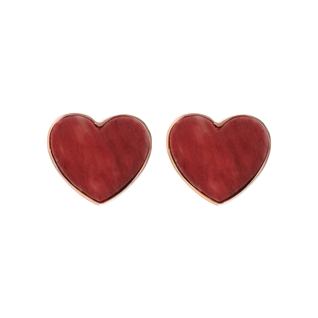 Bronzallure Natural Stone Heart Earrings