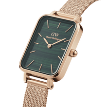 Load image into Gallery viewer, Daniel Wellington Quadro 20X26 Pressed Melrose Rose Gold &amp; Green Watch