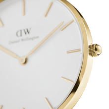 Load image into Gallery viewer, Daniel Wellington Petite 36 Evergold Gold &amp; White Watch