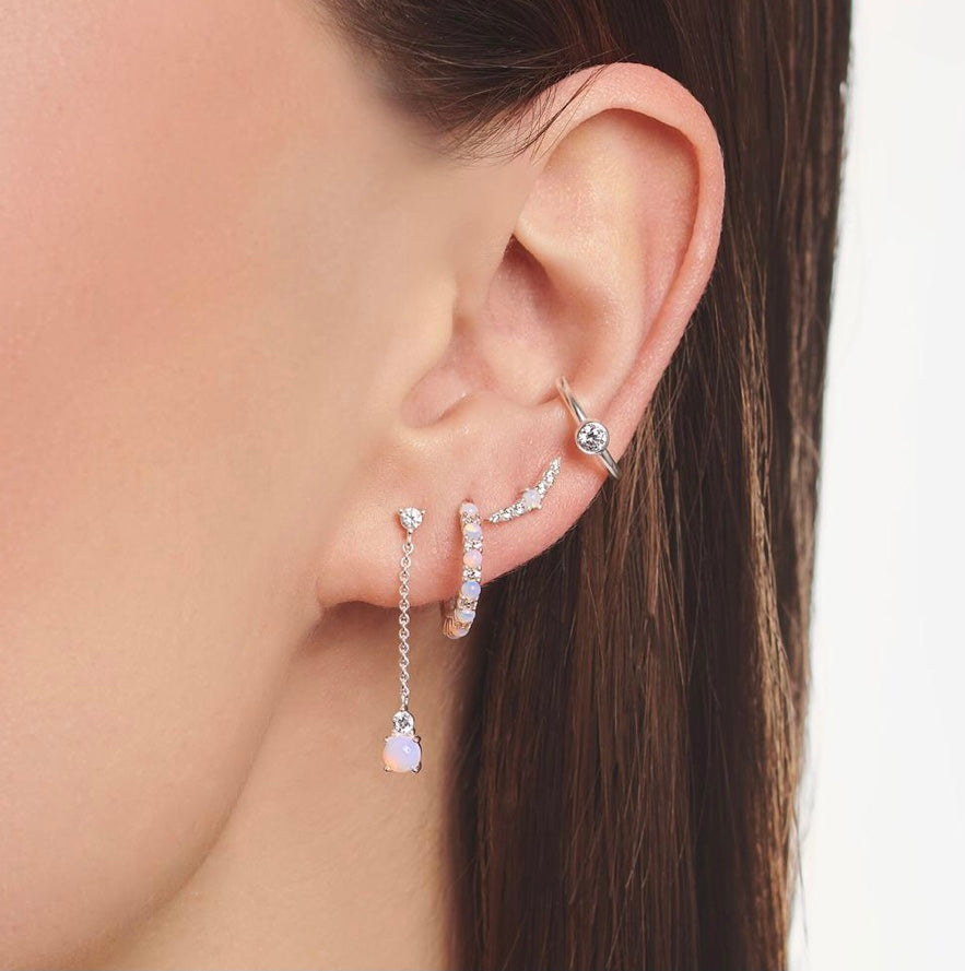 Thomas Sabo Single Hoop Earring Pink Stones Silver