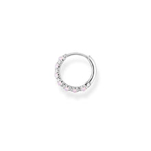 Load image into Gallery viewer, Thomas Sabo Single Hoop Earring Pink Stones Silver