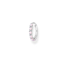 Load image into Gallery viewer, Thomas Sabo Single Hoop Earring Pink Stones Silver