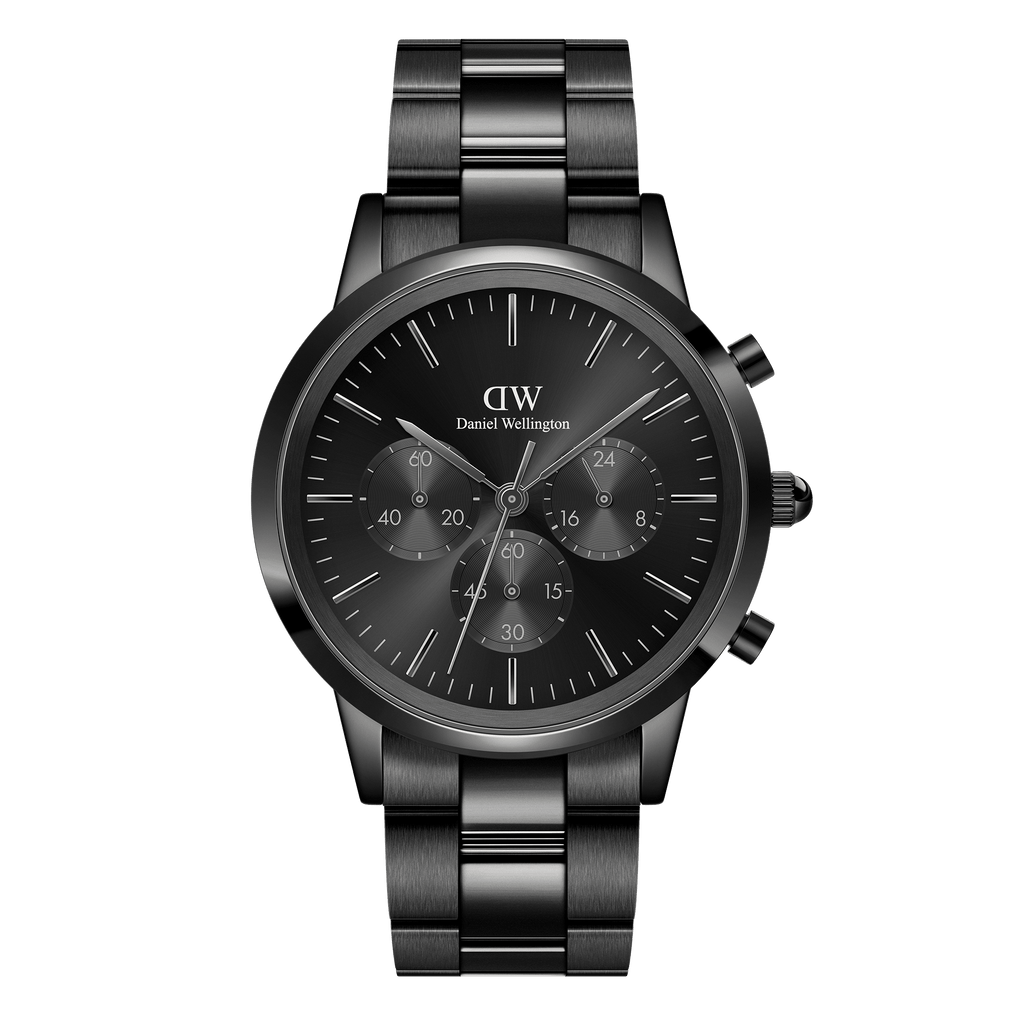 Daniel Wellington Iconic Chronograph 42 Link Black Sunray Watch