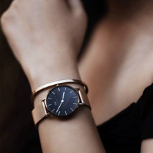 Load image into Gallery viewer, Daniel Wellington Petite 32 Melrose Rose Gold &amp; Black Watch