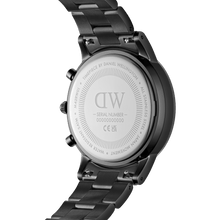 Load image into Gallery viewer, Daniel Wellington Iconic Chronograph 42 Link Black Sunray Watch