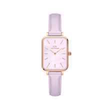 Load image into Gallery viewer, Daniel Wellington Quadro Purple Leather &amp; Rose Gold Mother of Pearl Watch