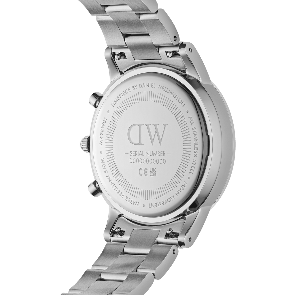 Daniel Wellington Iconic Chronograph 42 Link Silver Arctic Sunray Watch