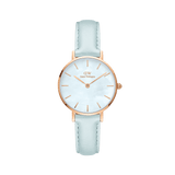 Daniel Wellington Petite 28 Blue Leather & Rose Gold Mother of Pearl Watch