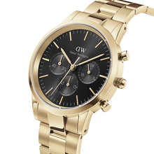 Load image into Gallery viewer, Daniel Wellington Iconic Chronograph 42 Link Gold &amp; White Sunray Watch