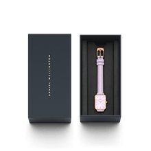 Load image into Gallery viewer, Daniel Wellington Quadro Purple Leather &amp; Rose Gold Mother of Pearl Watch