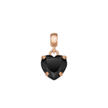 Load image into Gallery viewer, Daniel Wellington Heart Black Crystal Charm Rose Gold