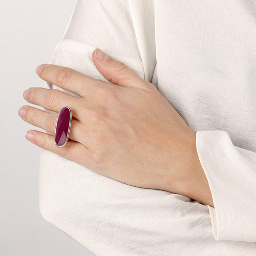 Bronzallure Long Oval Cut Stone Ring