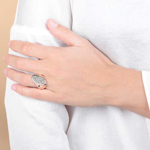 Bronzallure Diagonal Pav&eacute; Seal Ring